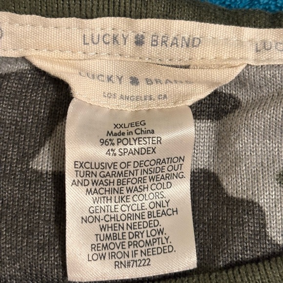 🪖 Lucky Brand Camo Print Soft Knit Tee – Size XL - Picture 2 of 7